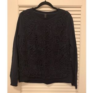 J Crew Lace Front Sweatshirt (L)